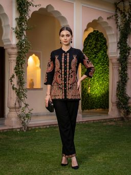 ZUMMER - Women Black Zummer Embroidered Co-Ord Set