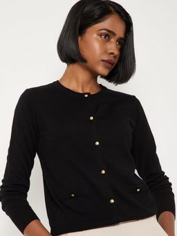 max - Women Black Knit Cardigan