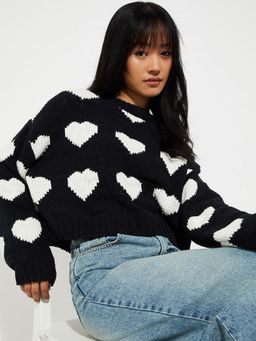 max - URB_N Women Black Knit Sweater
