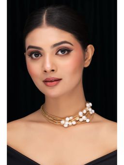 Jovi's Jewels - Freshwater Pearl Multi Layer Golden Necklace