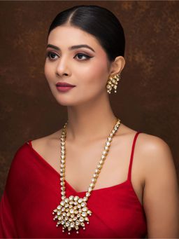 Jovi's Jewels - Kundan Long Necklace with Earrings