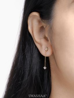 SWASHAA - Aria Floral Diamond Drop Earrings