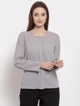 Ayrolane - Grey Patched Pocket Top