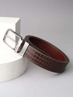 Allen Solly - Men Brown Textured Formal Reversible Belt