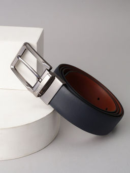 Allen Solly - Men Navy Blue Solid Formal Reversible Belt