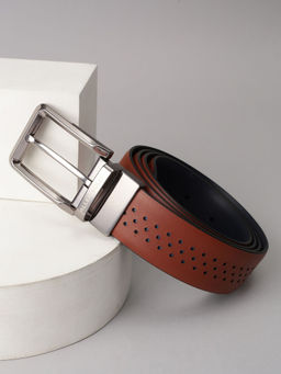 Allen Solly - Men Brown Textured Casual Reversible Belt