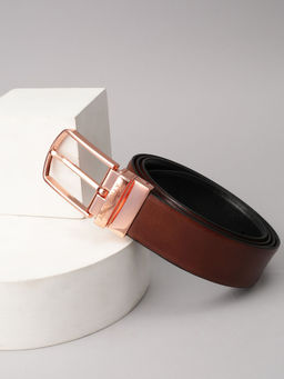 Allen Solly - Men Brown Textured Formal Reversible Belt