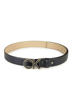Calvin Klein - Men Solid Navy Blue Elastane Classic Belt