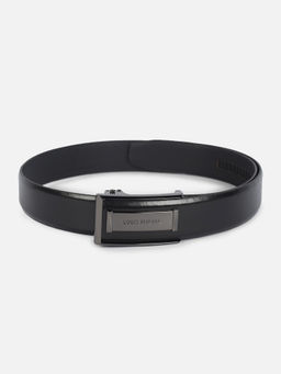 Louis Philippe - Men Black Solid Leather Formal Belt