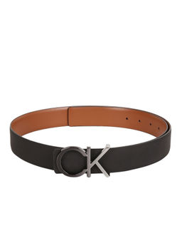 Calvin Klein - Men Solid Black Elastane Classic Belt
