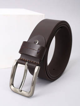 Peter England - Men Brown Solid Leather Belt