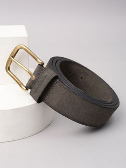 Peter England - Men Grey Textured Leather Belt