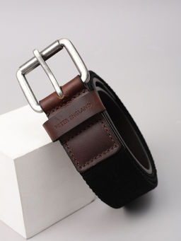 Peter England - Men Black Textured Leather Belt