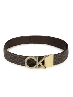 Calvin Klein - Men Logo Brown Elastane Classic Reversible Belt