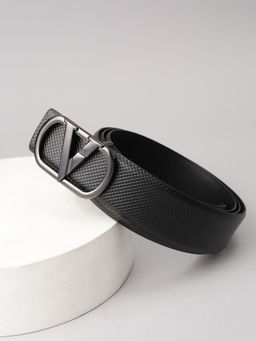 Van Heusen - Men Black Textured Formal Belt