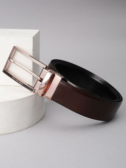 Van Heusen - Men Brown Textured Formal Reversible Belt