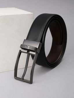Van Heusen - Men Black Textured Formal Belt