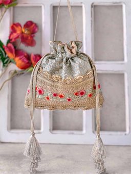 AMYRA - Rhapsody Thread Work Potli Green