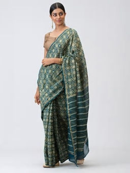 Fabindia - Cotton Silk Block Printed Sari