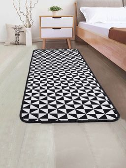 Saral Home - Cotton Jacquard Multi Purpose Runner-Black-45X120 Cm