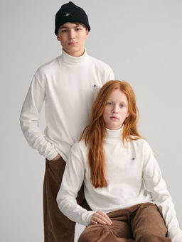 GANT - Kids Solid White Turtle Neck T-shirt