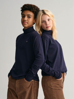 GANT - Kids Solid Navy Blue Turtle Neck T-shirt