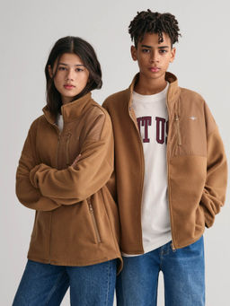 GANT - Kids Brown Solid High Neck Jacket