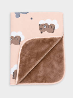 Mi Arcus - Printed Design Wrapover Blanket Peach