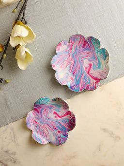 Revive Home - Enamelled Platters Lilac and Blue Set of 2