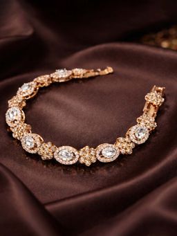 Estele - Rose Gold Plated White CZ Bracelet | Shimmering Link Design