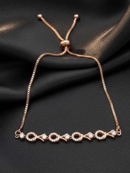 Estele - Delicate CZ Circle & Arrow Bracelet | Rose Gold Finish