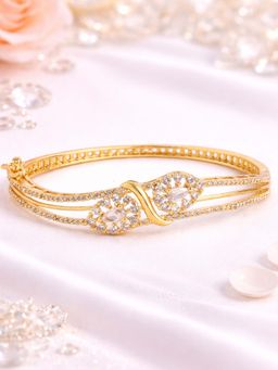 Estele - Sparkling CZ Pear Cluster Bracelet | Gold Finish |Festive Party Glam Look