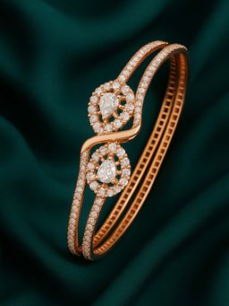 Estele - Elegant CZ Pear Cluster Bracelet | Rose Gold Finish | Festive Wear