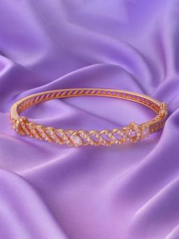 Estele - Sparkling CZ Twist Design Bracelet | Rose Gold Finish |Cocktail & Sangeet Wear
