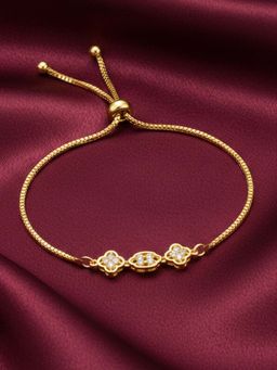 Estele - Sparkling Gold Plated White CZ Adjustable Bracelet | Minimal Yet Glam
