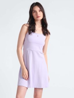 Tommy Hilfiger - Purple Fit And Flare Fit Dress