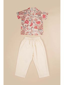 Poochkie - Pink Floral Shirt and Pant (Set of 2)