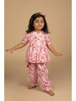 Poochkie - Pink Floral Top and Pant (Set of 2)