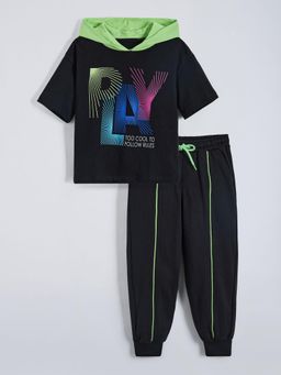 Hopscotch - Cotton Printed T-Shirt and Joggers