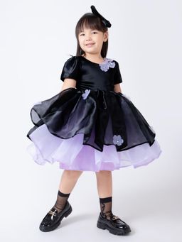 Hopscotch - Floral Applique Fit and Flare Dress