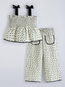 Hopscotch - Smocking Polka Dot Top and Pant