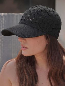 Hair Drama Co. - Knitted Crochet Baseball Cap - Black