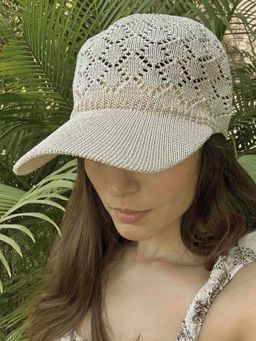 Hair Drama Co. - Knitted Crochet Baseball Cap - Beige