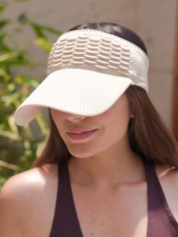 Hair Drama Co. - Ribbed Sun Visor Cap - Beige