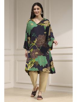 Biba - Women Viscose Rayon A-Line Printed Kurta