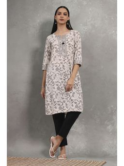 Rangriti - Women Natural Viscose Rayon Printed Straight Kurta