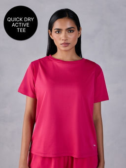Kica - Regular Fit Running Top with Breathe Easy Mesh Panels and Quick-Dry Fabric - Stride Collection Pink