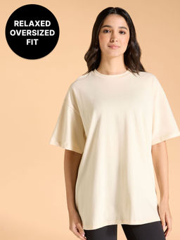 Kica - Cotton Oversized Printed Graphic T Shirt - CourtCulture Collection Off White