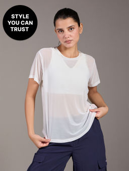 Kica - Quick Dry Mesh Sporty Top – Stride Training Collection White