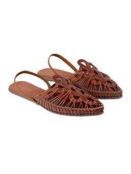 LAZERA SHOES - Women Stylish Huarache Woven Sandals Tan